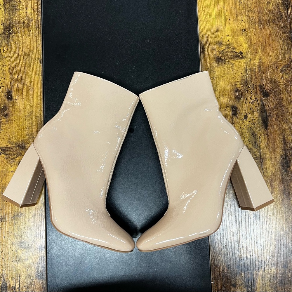 Nude Block Heel Ankle Boot ON-D61